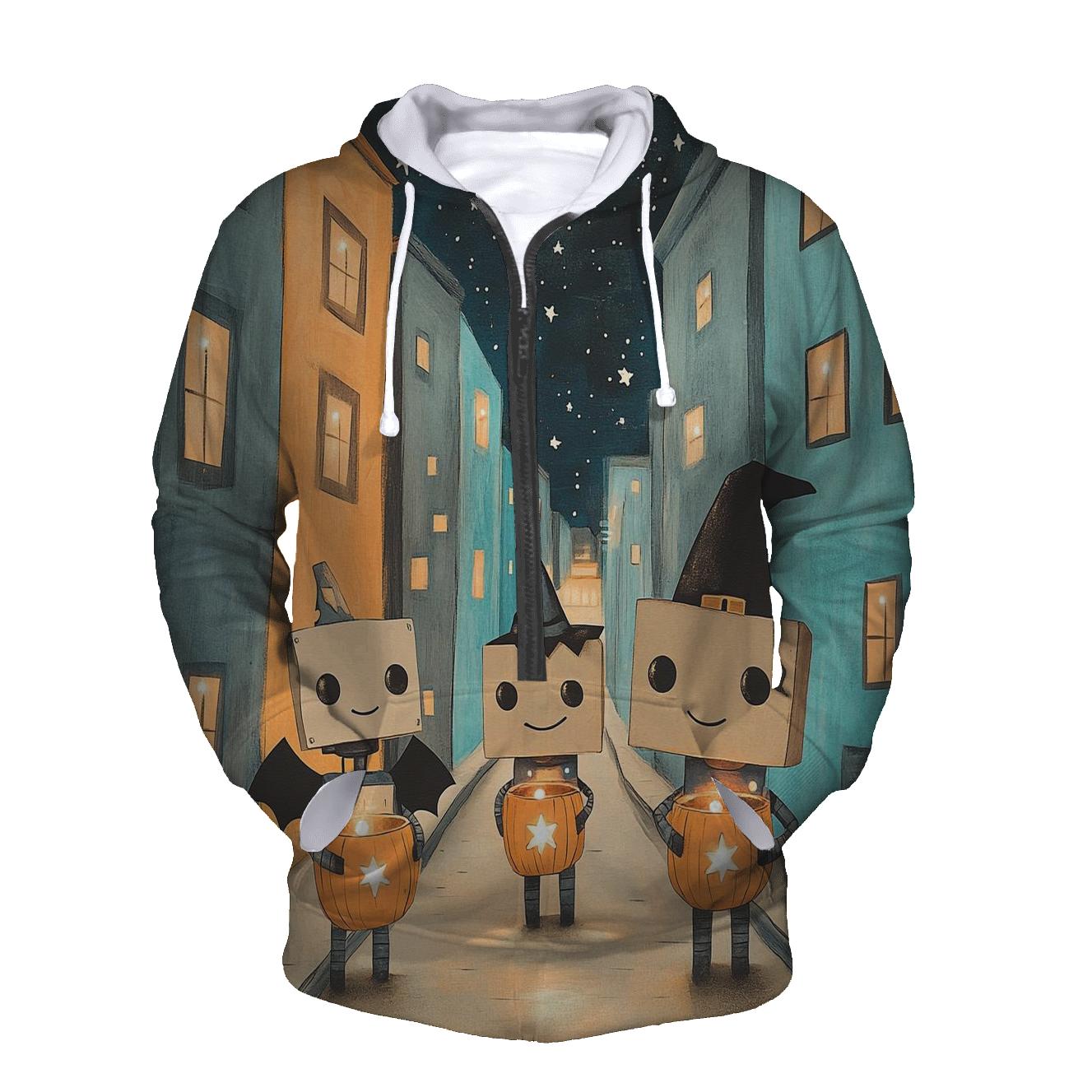 Robots At Halloween Starry Street pullover hoodies