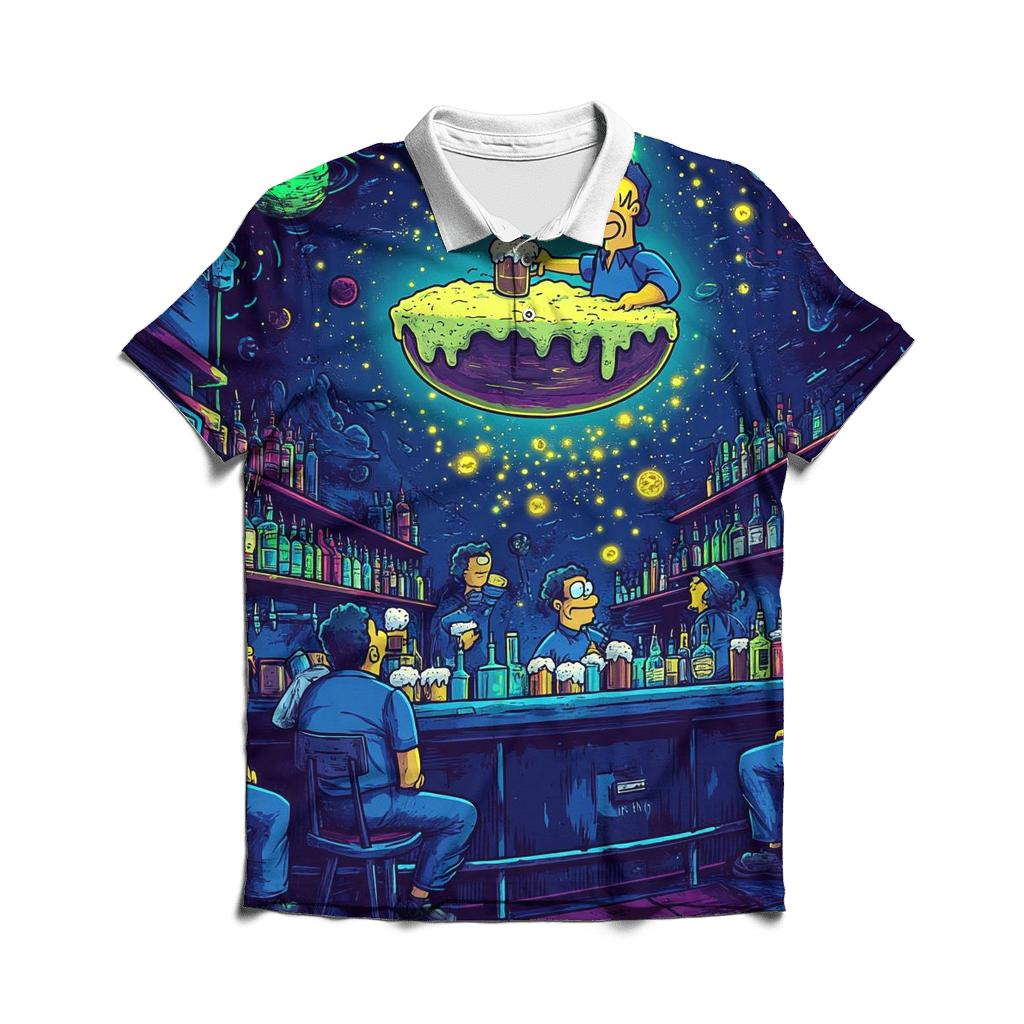 Moes Neon Midnight Dream branded logo polo shirts