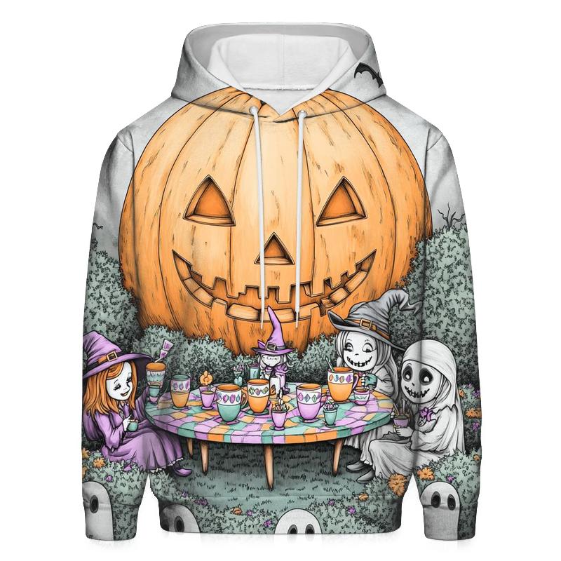 Moonlit Garden Tea Party Halloween Edition embroidered hoodies