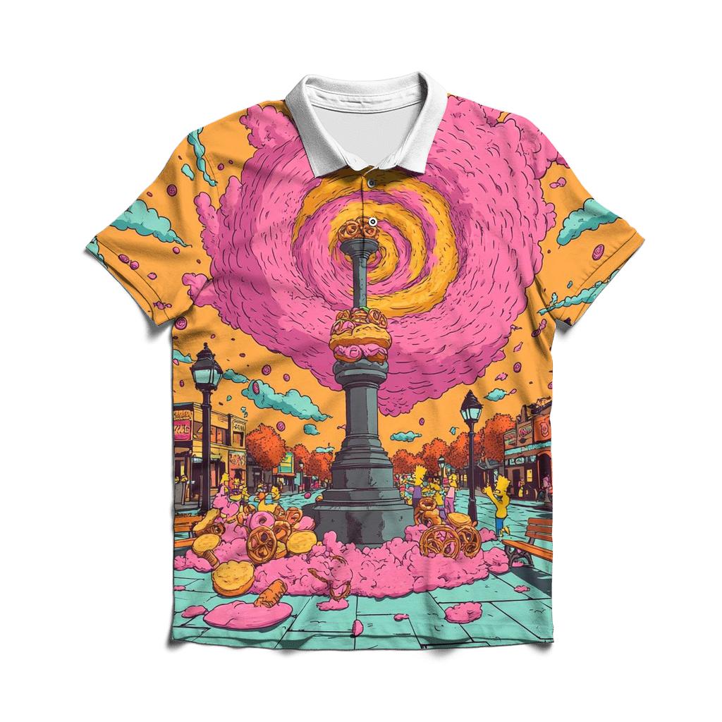 Springfield Town Square Snack Storm embroidered polo tops