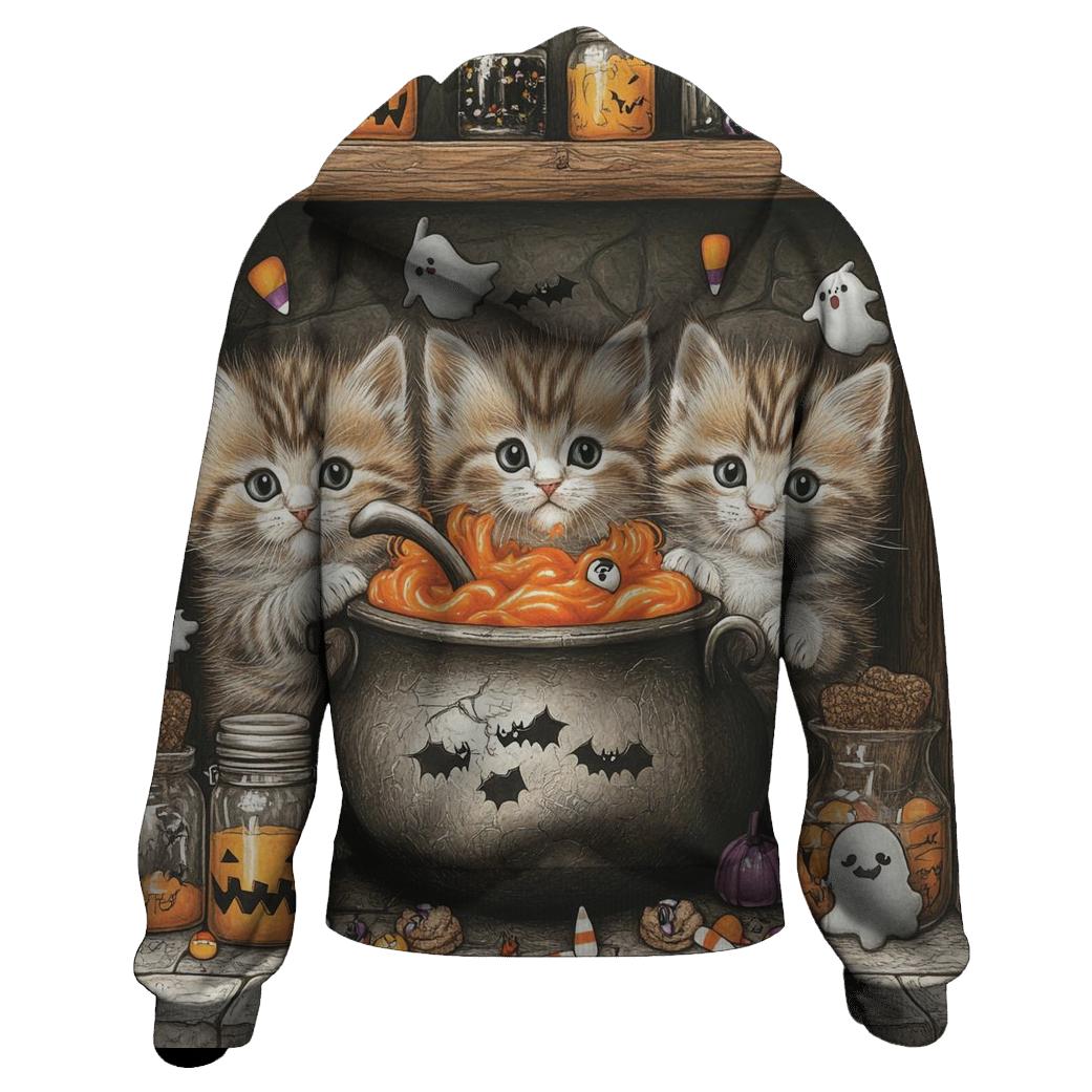 Witch Kittens In Spooky Cauldron Kitchen hoodies fashion