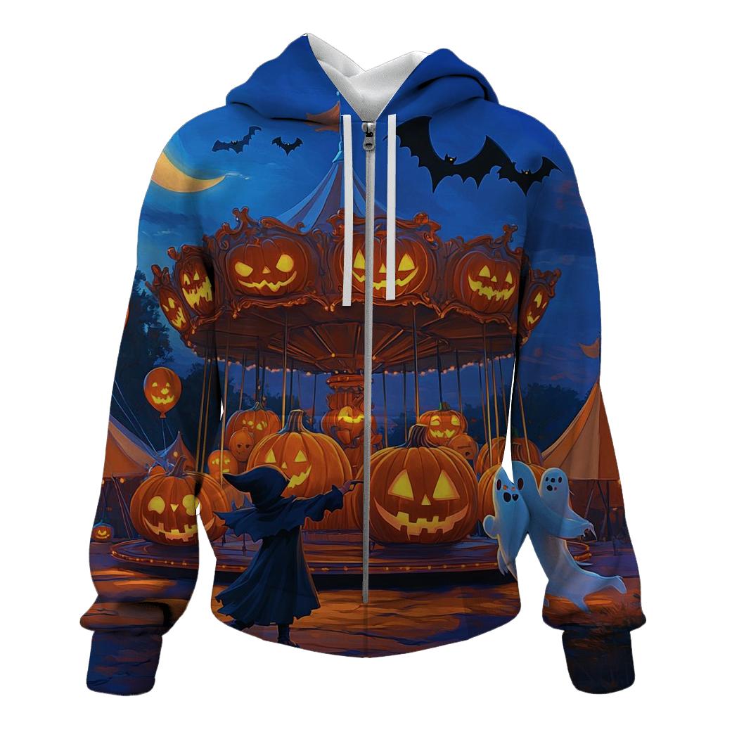 Pumpkin Carousel Haunted graphic hoodies