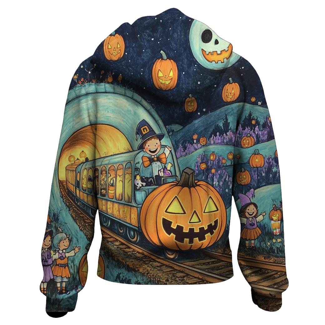 Ghost Train Ride Spooky Edition zip-up hoodies