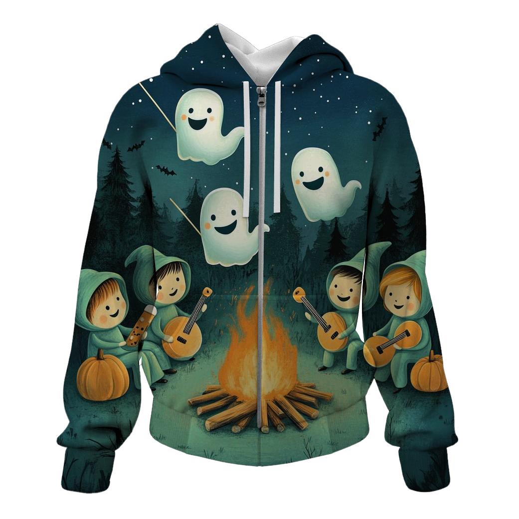 Haunted Marshmallow Campfire Band heavyweight hoodies