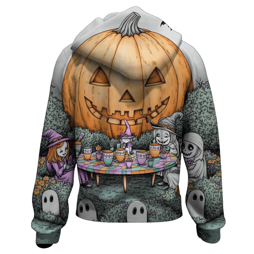 Moonlit Garden Tea Party Halloween Edition custom hoodies