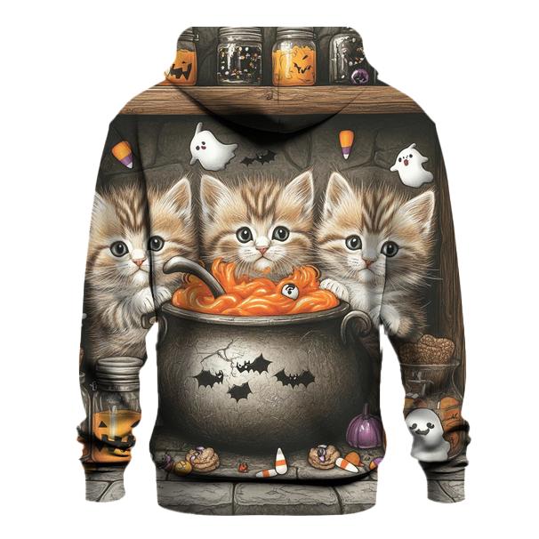 Witch Kittens In Spooky Cauldron Kitchen graphic hoodies