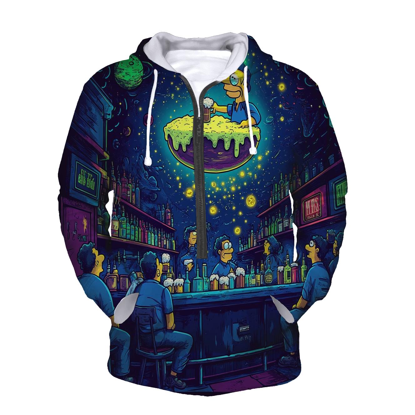Moes Neon Midnight Dream zip-up hoodies