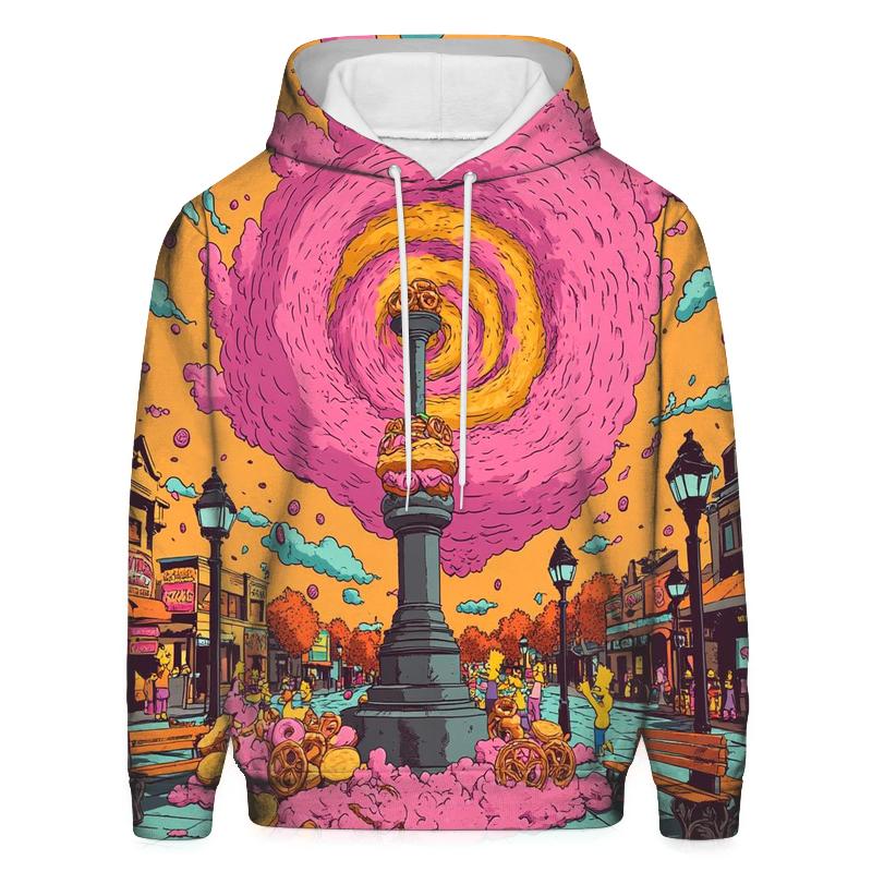Springfield Town Square Snack Storm graphic hoodies