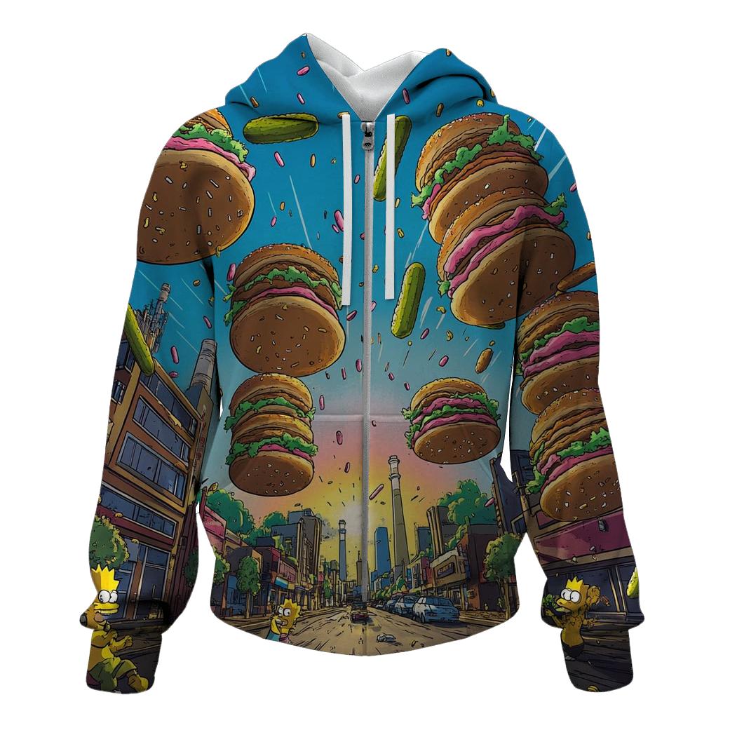 Springfield Skyline Burger Chaos custom hoodies