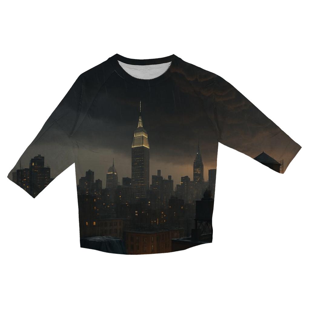 Summer Storm Approaching Midtown Rooftops trendy 3/4 sleeve tops