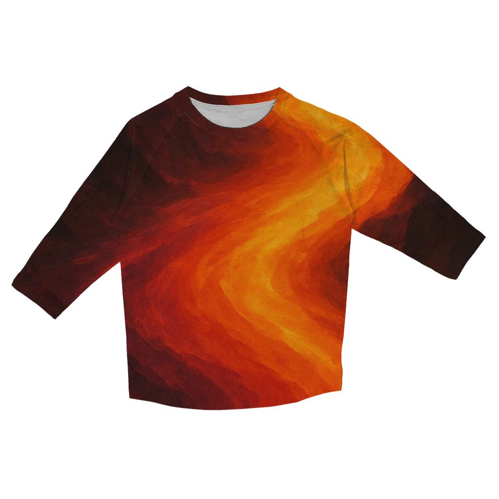 Molten Canyon Flow printed three quarter sleeve shirts