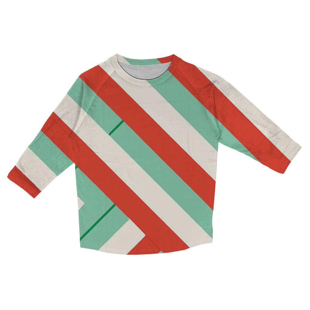 Candy Cane Rhythm Lines personalized 3/4 sleeve tees