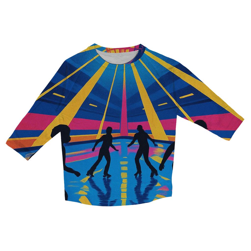 Disco Roller Rink Night trendy 3/4 sleeve tops