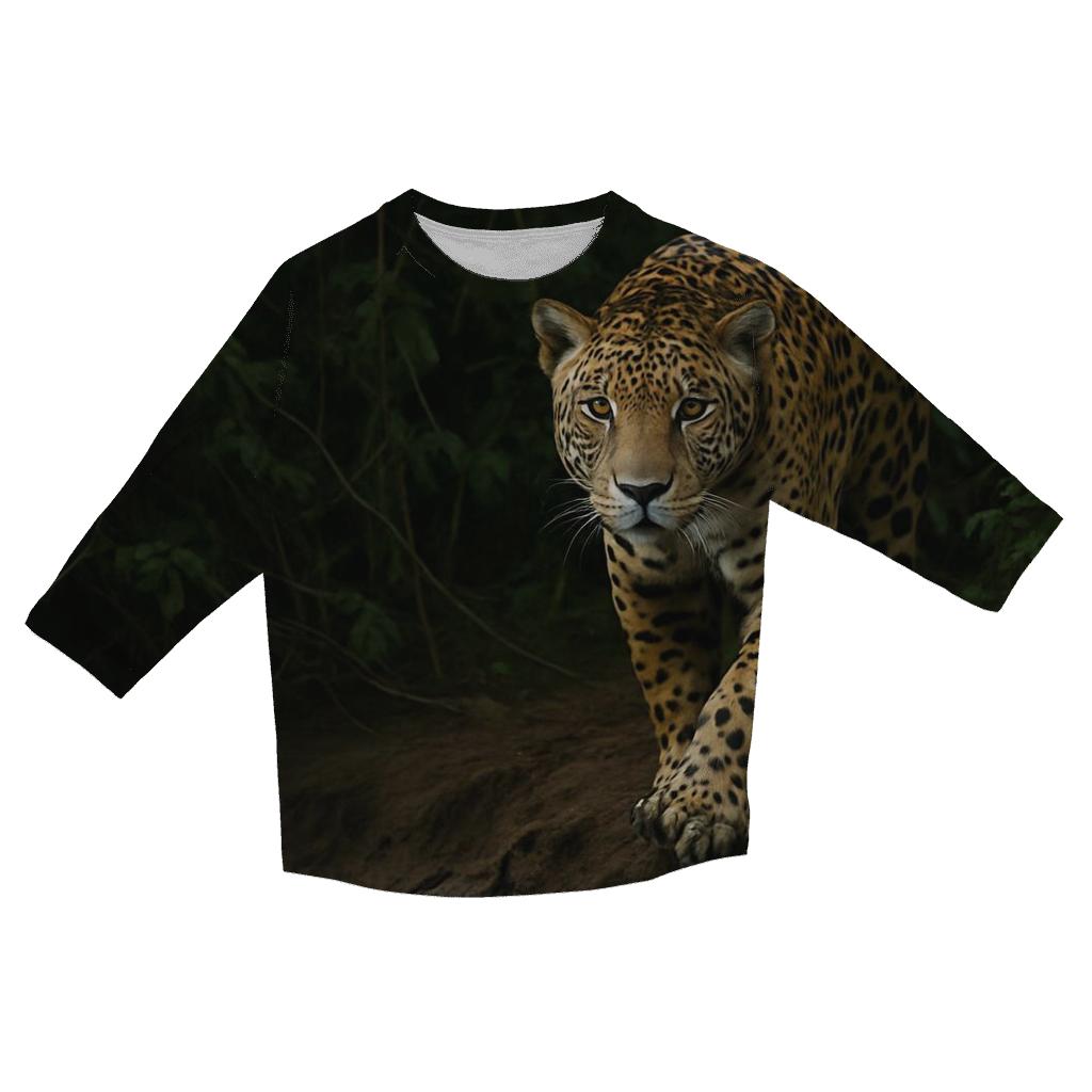 Jaguar Emerging From Riverbank Shadows custom 3/4 sleeve shirts