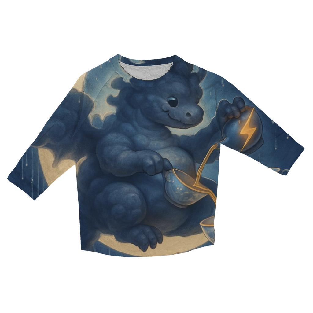 Tea Time Thunder Dragon cotton quarter sleeve shirts