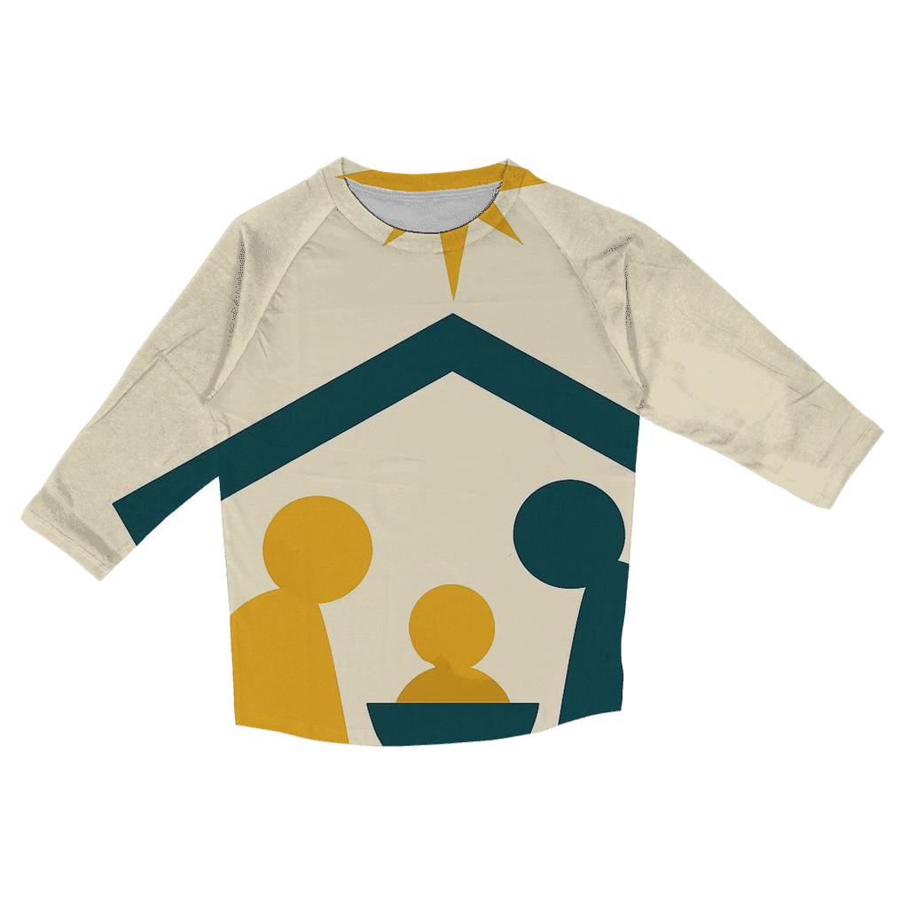Minimal Nativity Silhouettes custom 3/4 sleeve shirts