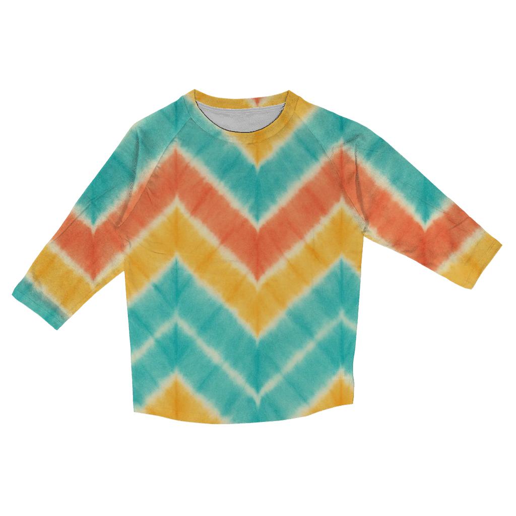 Sunset Chevron Accordion Waves custom 3/4 sleeve shirts