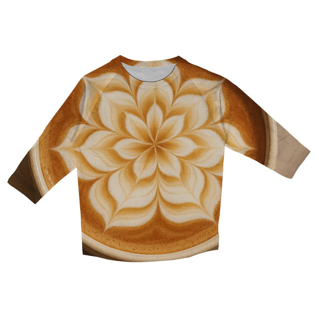Latte Bloom Petals cotton quarter sleeve shirts