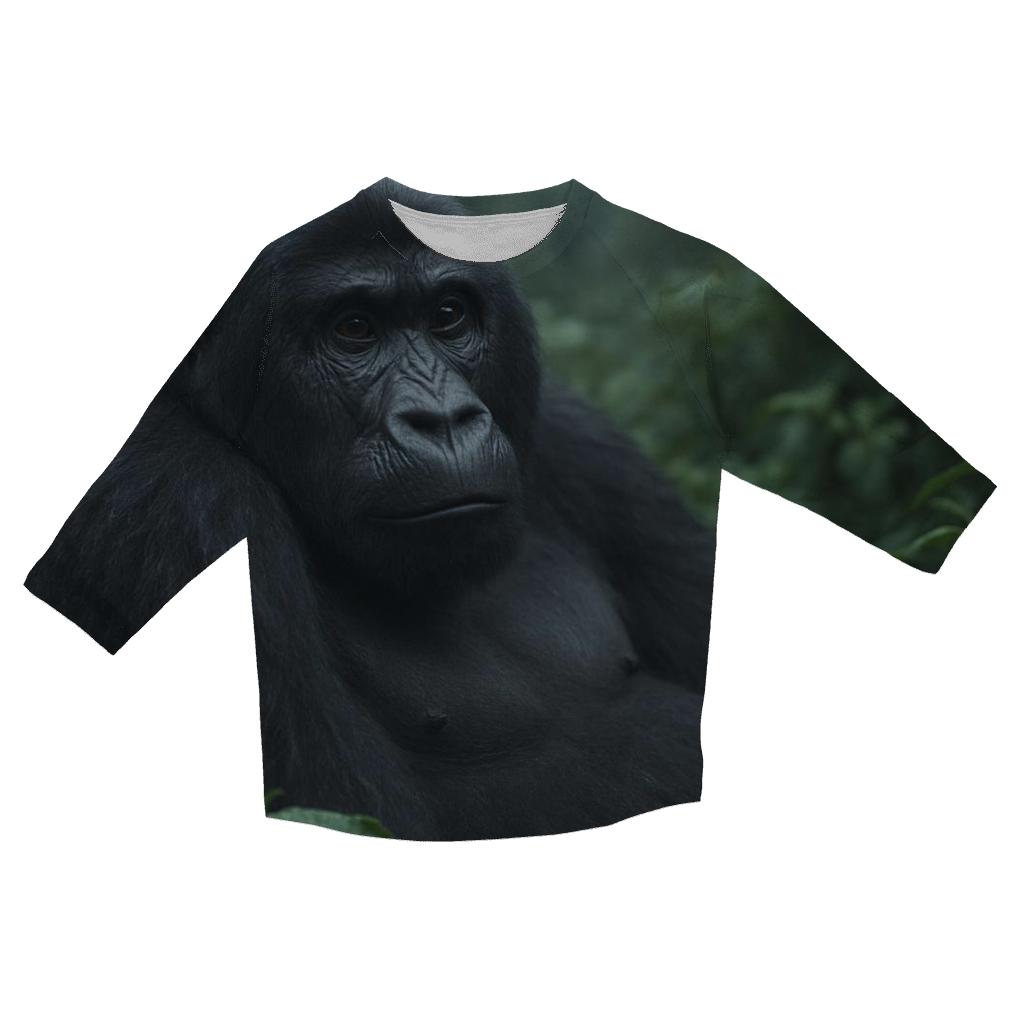 Mountain Gorilla Resting In Cloud Forest fashion 3/4 sleeve shirts