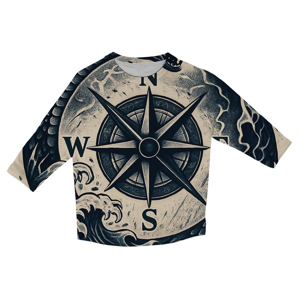 Storm Serpent Ouroboros Compass casual three quarter sleeve shirts