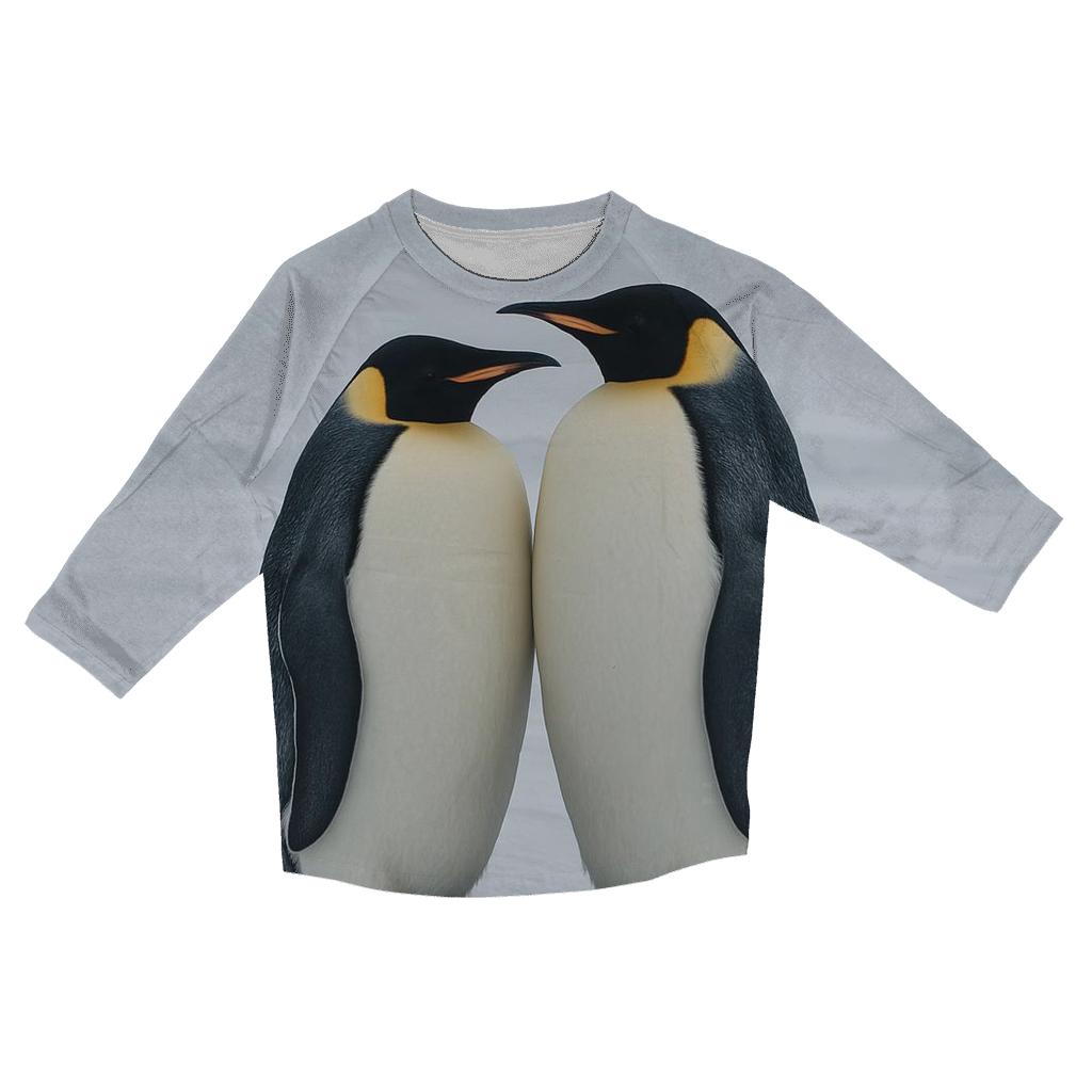 Emperor Penguin Pair On Wind Scoured Ice fashion 3/4 sleeve shirts