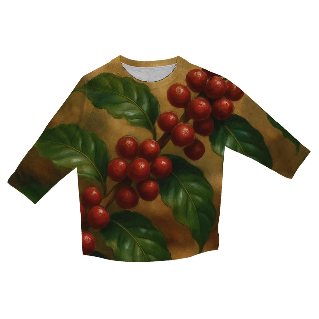Cherry Cluster Path fashion 3/4 sleeve shirts