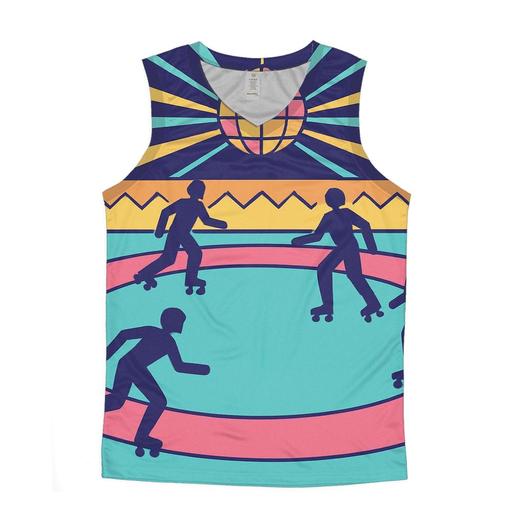 Neon Roller Disco Loop cotton sleeveless tops