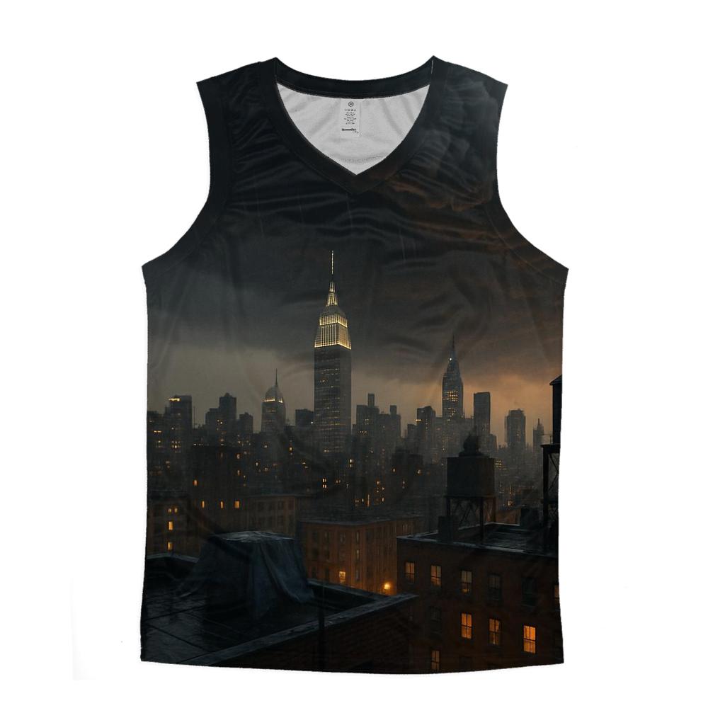 Summer Storm Approaching Midtown Rooftops cotton sleeveless tops