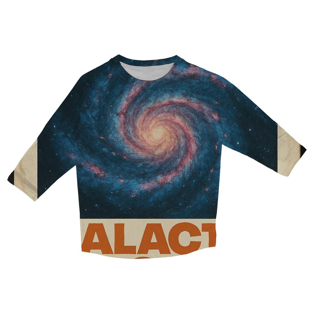 Retro Galaxy Record Store Cover stylish quarter sleeve tops
