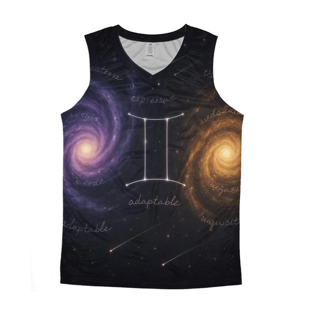 Gemini Dual Galaxy Mirror graphic print tank tops