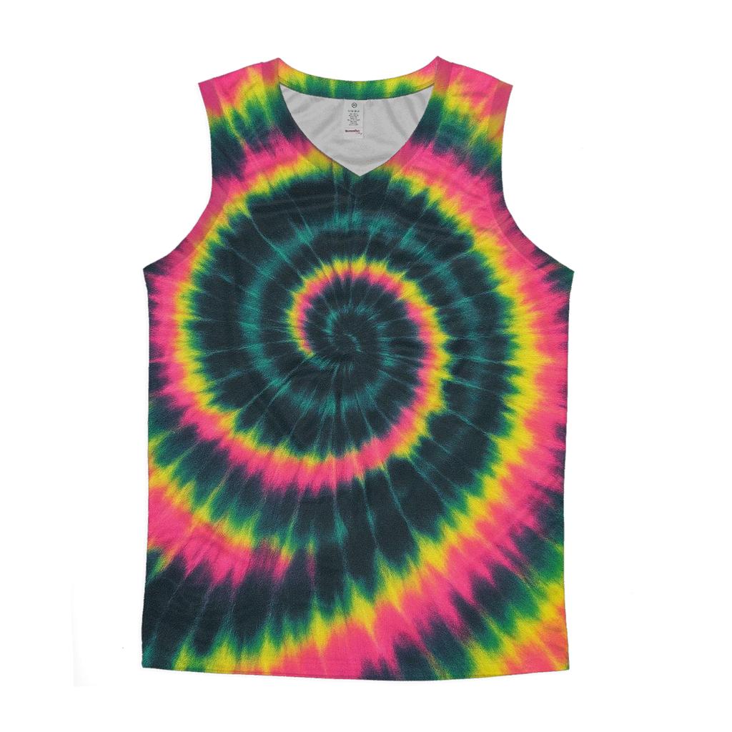 Neon Overdye Spiral Galaxy custom tank tops