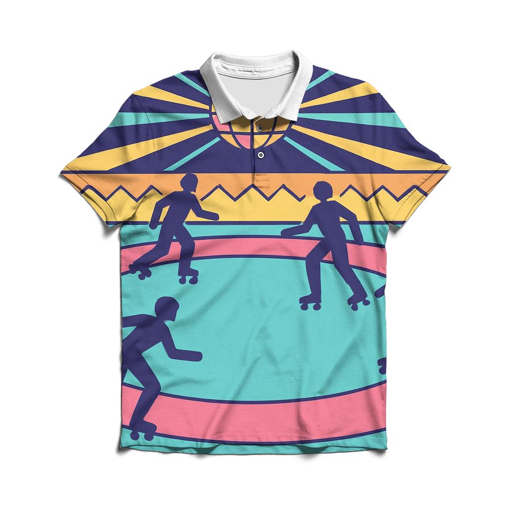 Neon Roller Disco Loop stylish collar polo tees