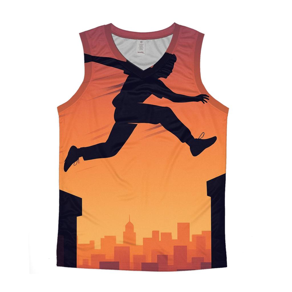 Urban Parkour Skyline Leap designer workout tanks
