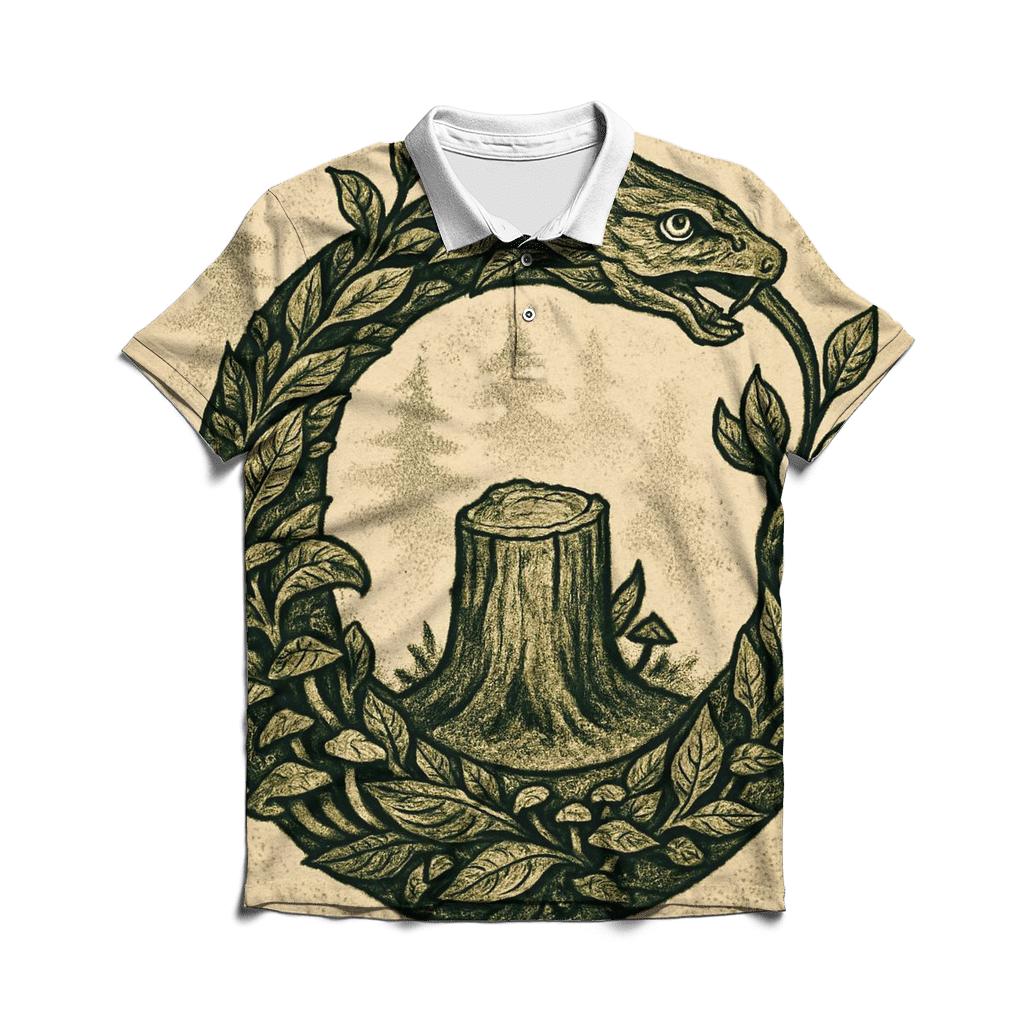 Forest Spirit Ouroboros custom polo shirts