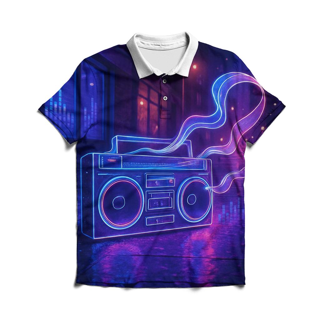 Neon Sidewalk Jam embroidered polo tops