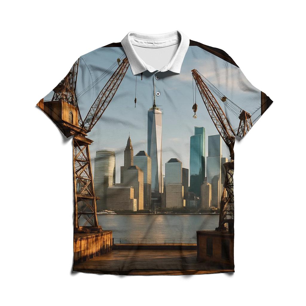 Brooklyn Navy Yard Industrial Skyline Frame stylish collar polo tees