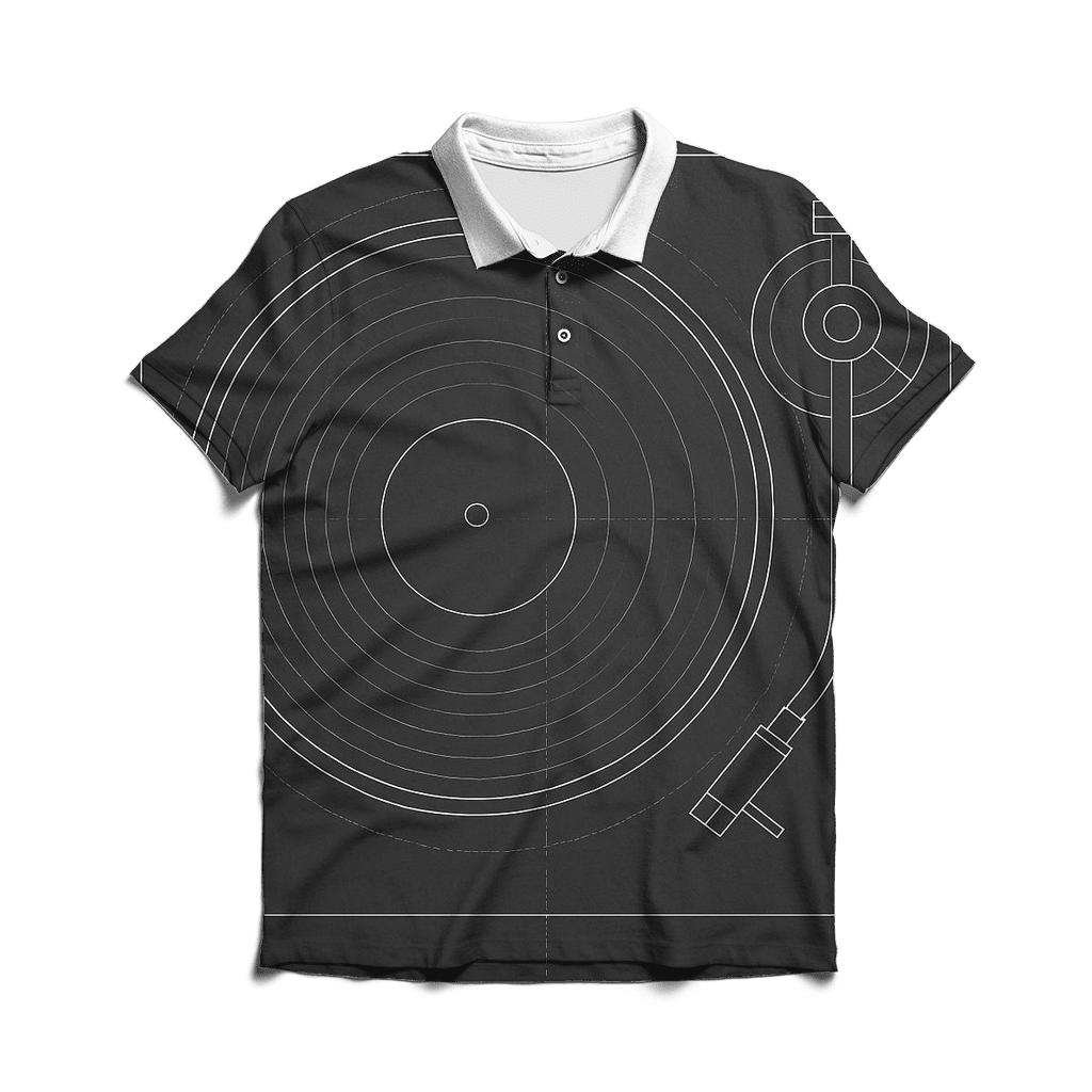 Monochrome Turntable Blueprint branded logo polo shirts