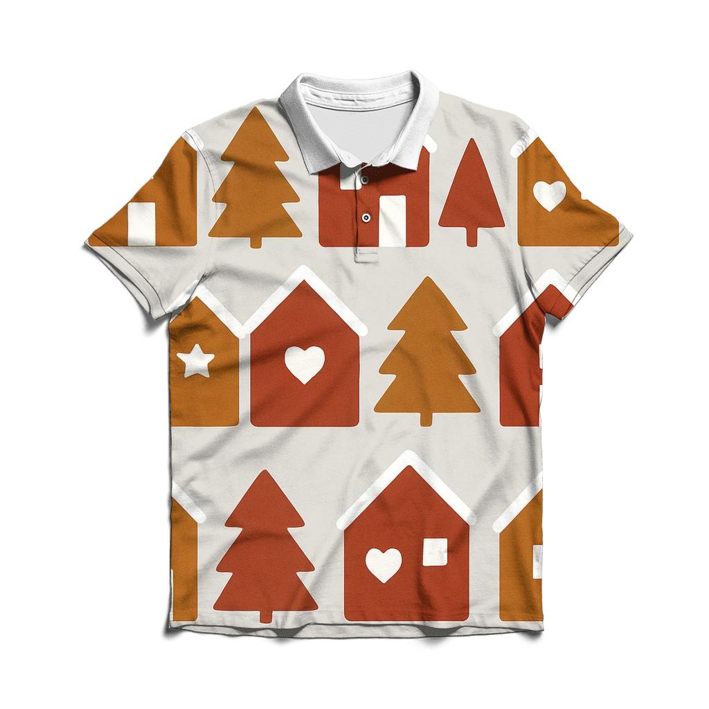 Gingerbread Village Blocks personalized polo shirts