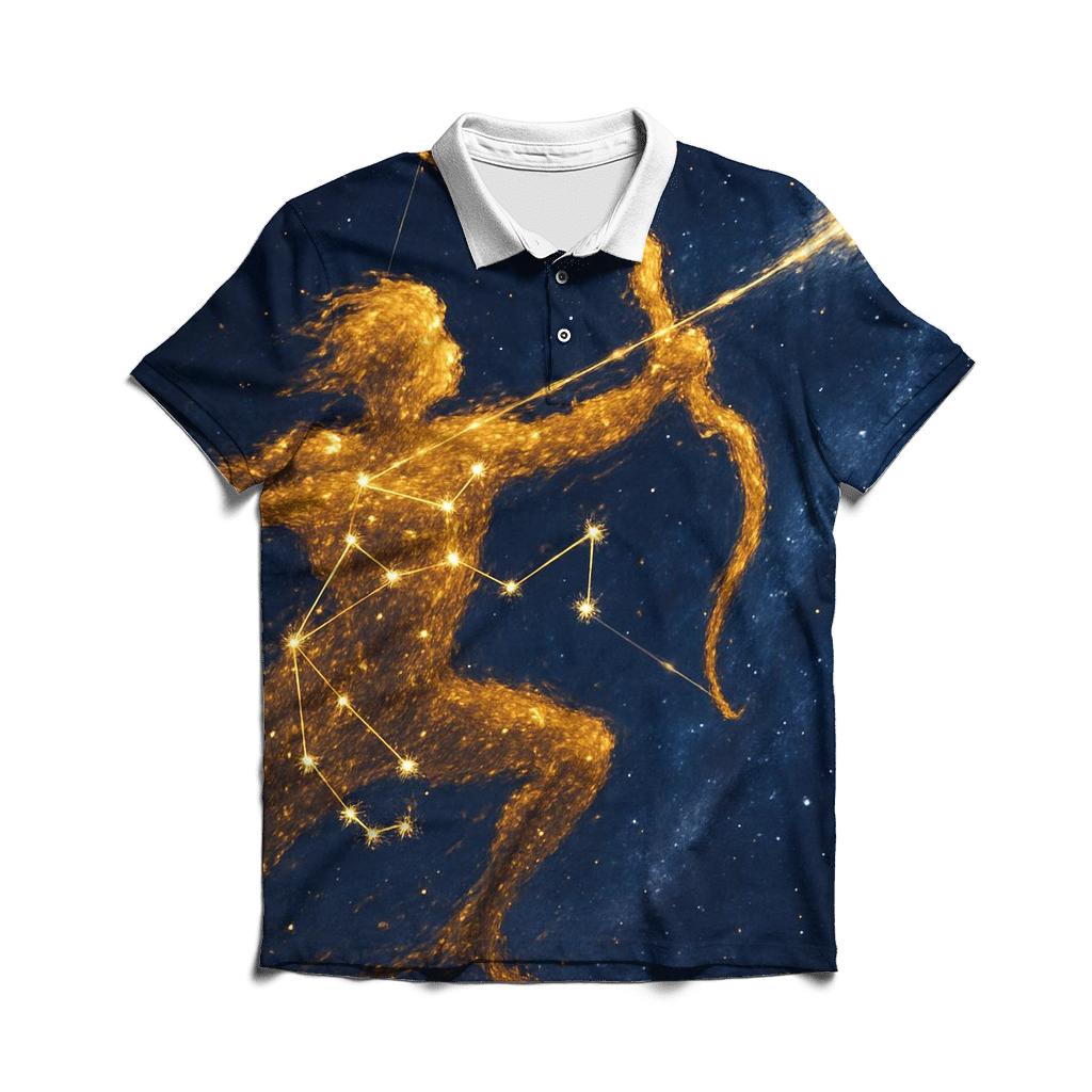 Sagittarius Comet Archer Trail branded logo polo shirts