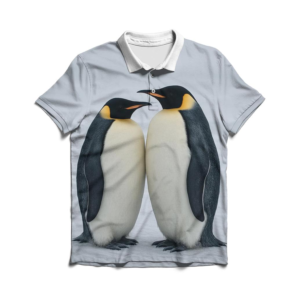 Emperor Penguin Pair On Wind Scoured Ice classic pique polos