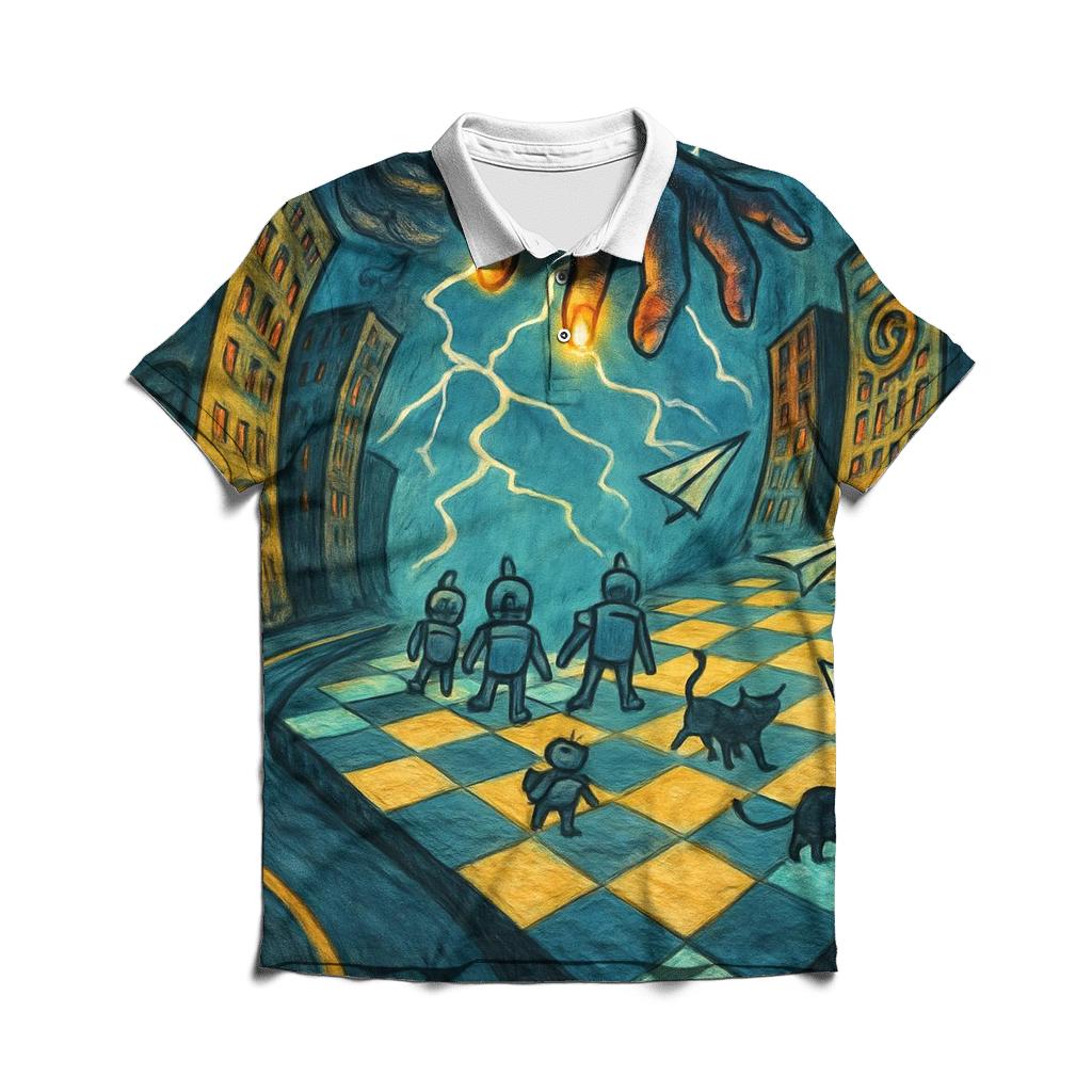 Stormy Chessboard Street Parade casual sports polo shirts