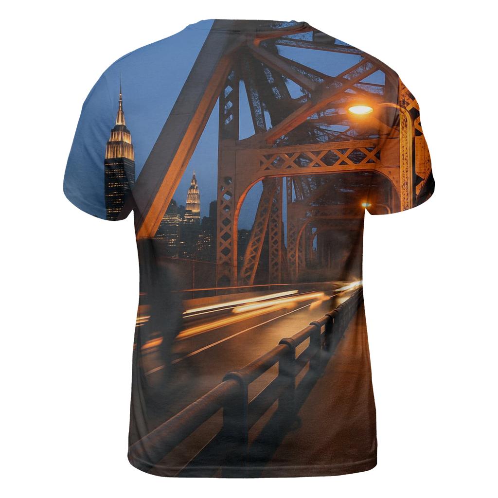Queensboro Bridge Twilight Commute custom all-over print shirts