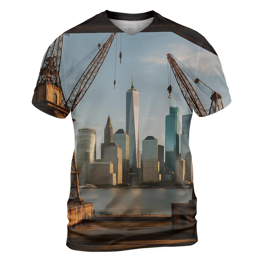 Brooklyn Navy Yard Industrial Skyline Frame statement graphic shirts