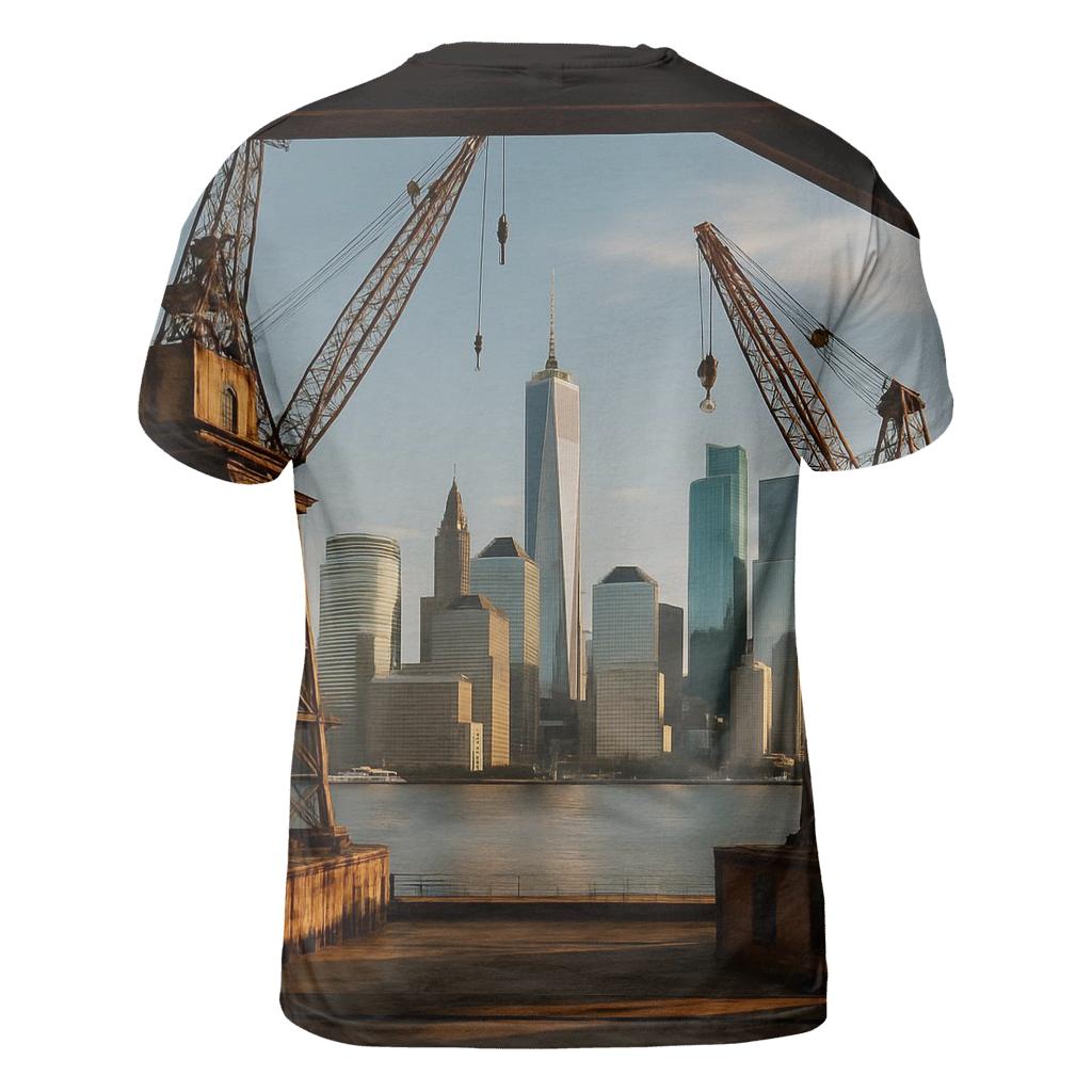 Brooklyn Navy Yard Industrial Skyline Frame statement graphic shirts