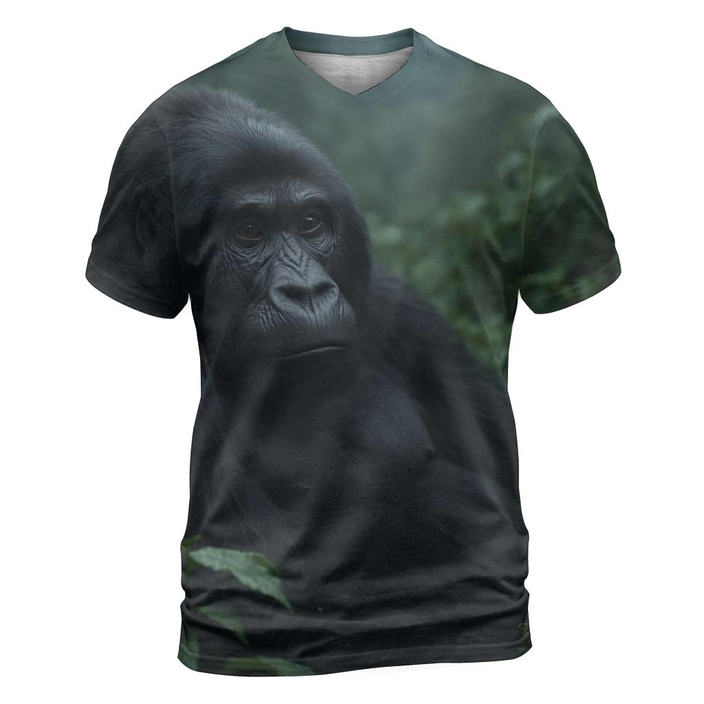 Mountain Gorilla Resting In Cloud Forest vibrant all-over design tees