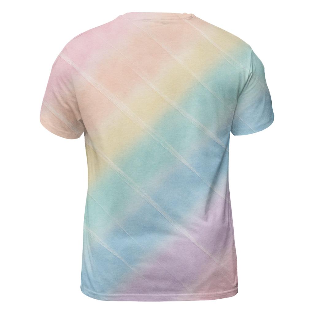 Pastel Diagonal Fold Rainbow vibrant all-over design tees