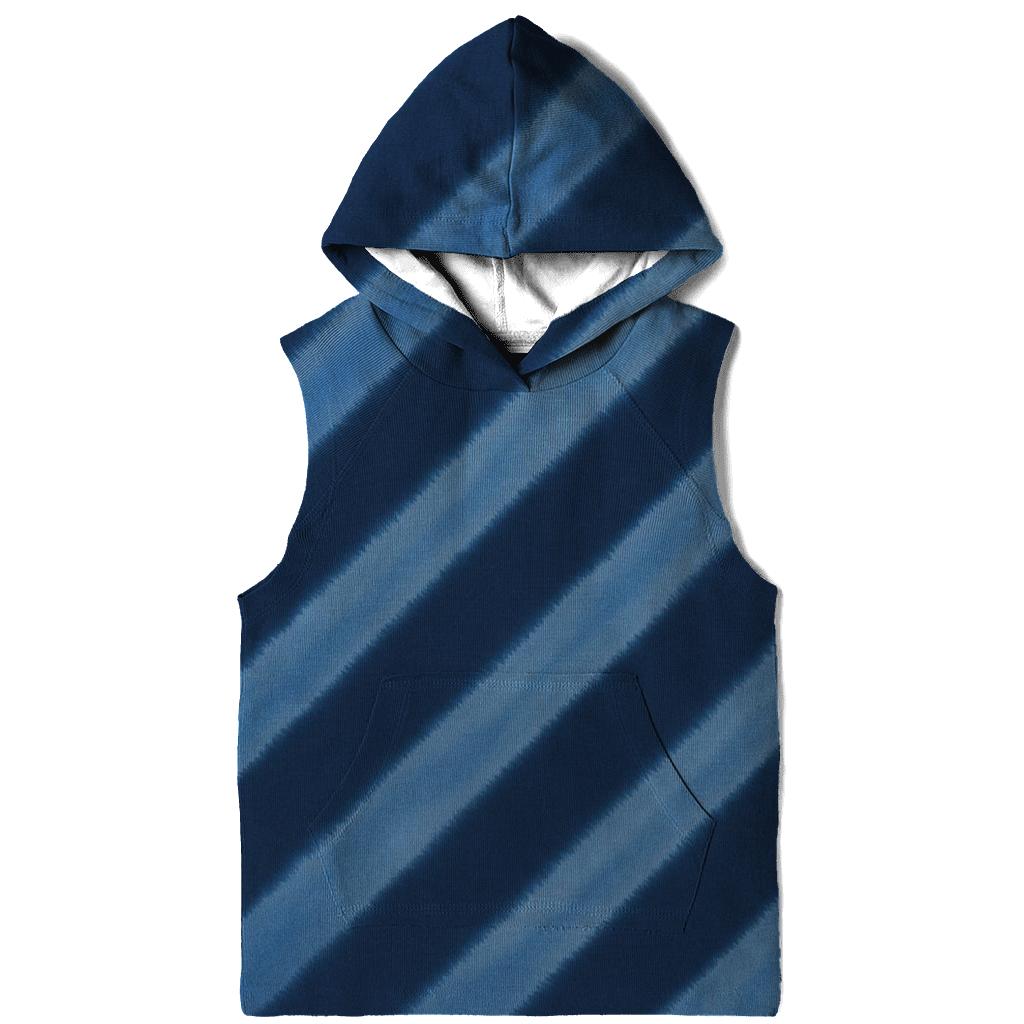 Indigo Arashi Diagonal River zip-up hoodies