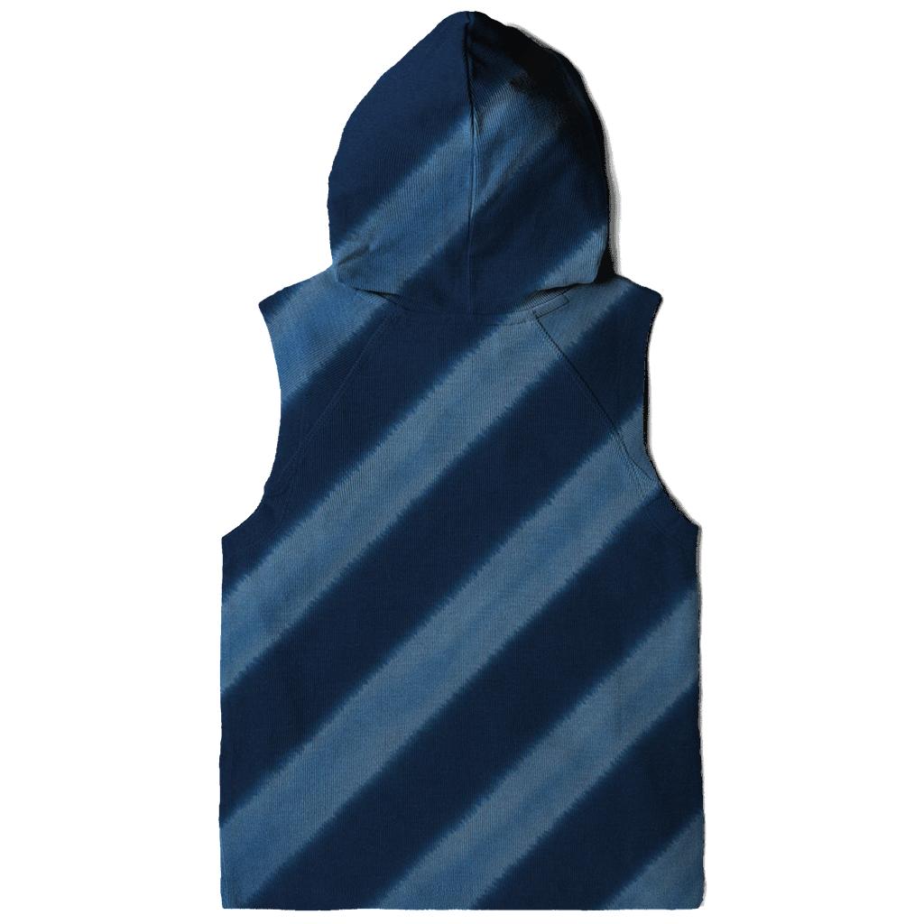 Indigo Arashi Diagonal River zip-up hoodies