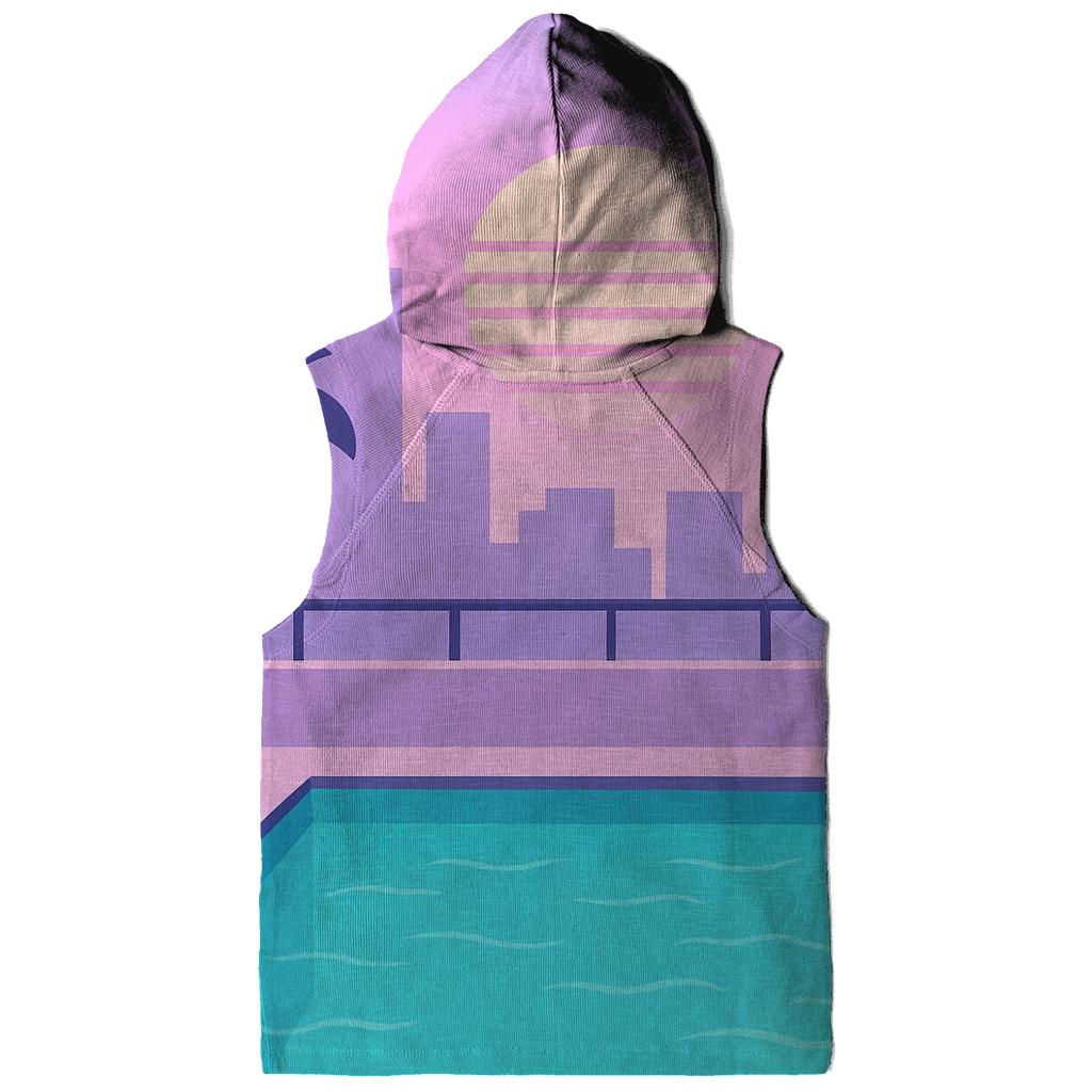 Vaporwave City Pool lightweight hoodies