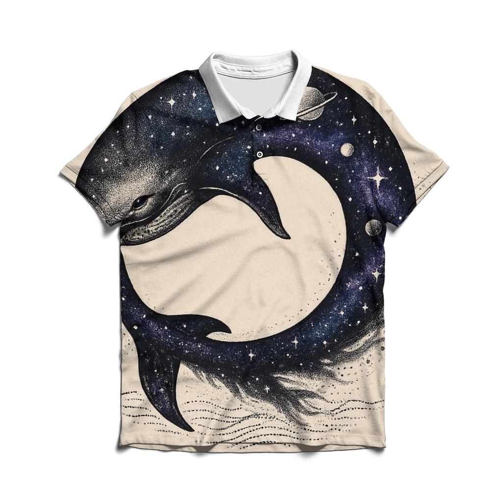 Cosmic Whale Ouroboros branded logo polo shirts